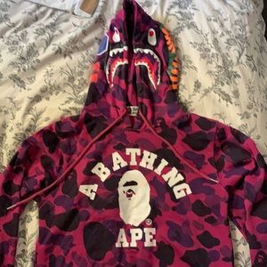 camo pink women’s bape hoodie